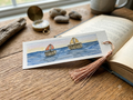 Hand-Painted Sailboat Ocean Watercolor Bookmark with Tassel