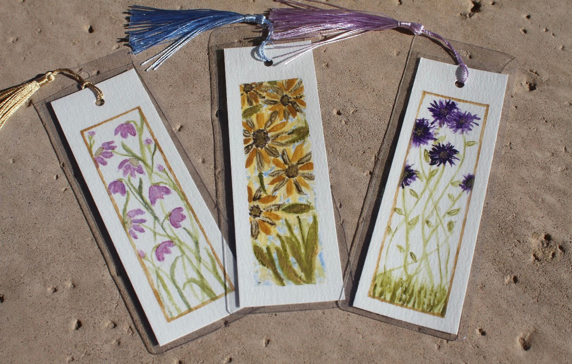 Floral themed bookmarks