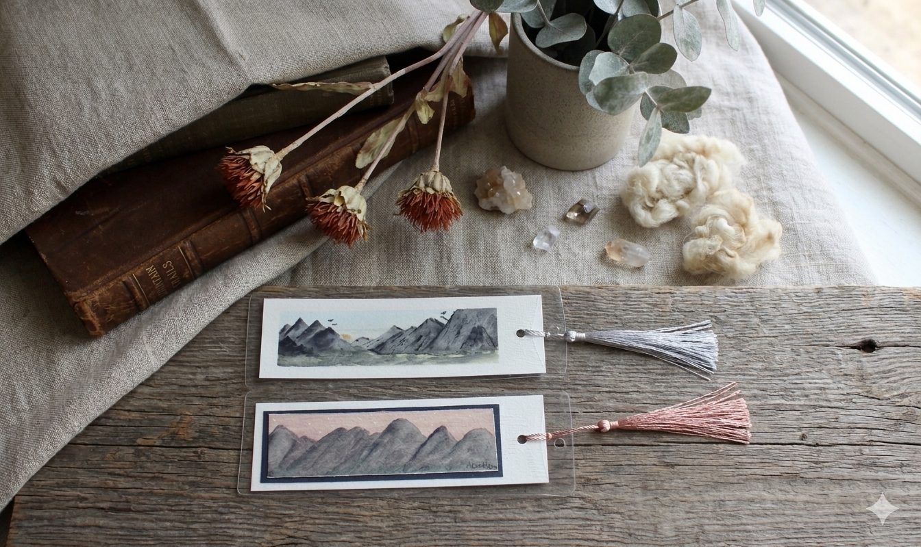 Mountain Watercolor Bookmarks