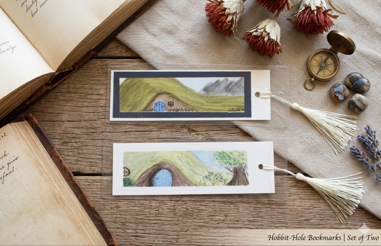 Hobbit Themed Watercolor Bookmarks