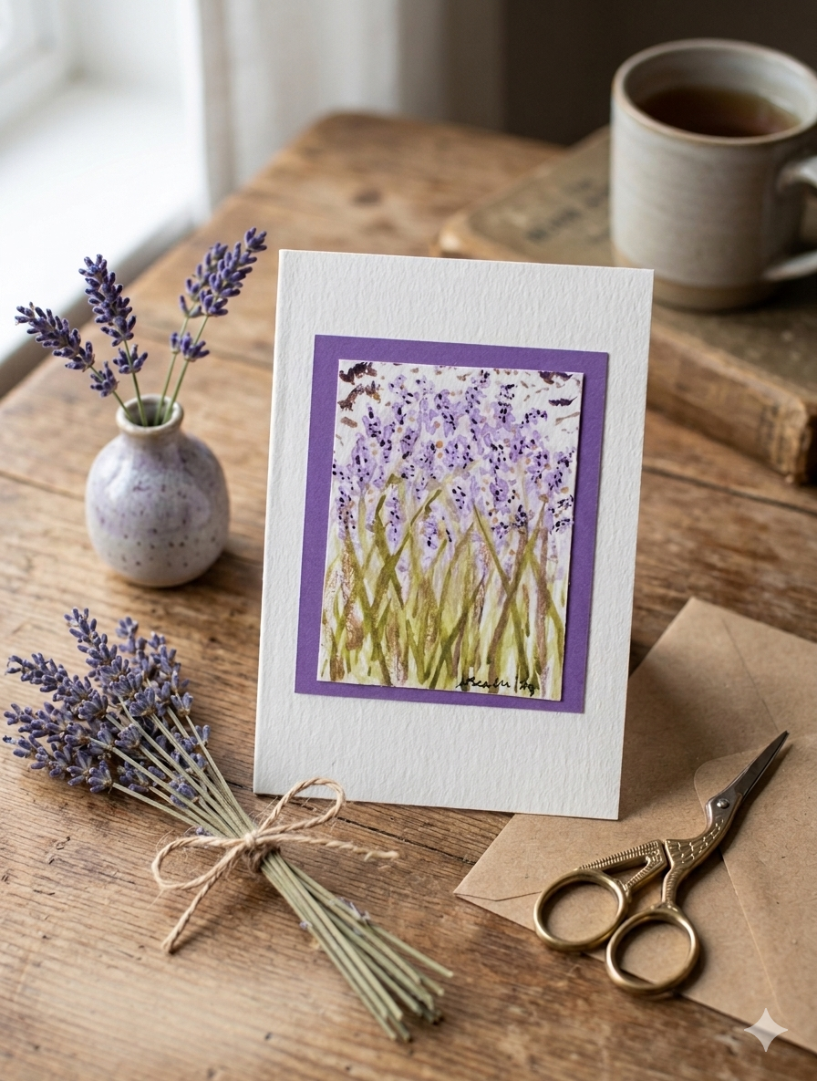 Purple Flowers 4x6 card