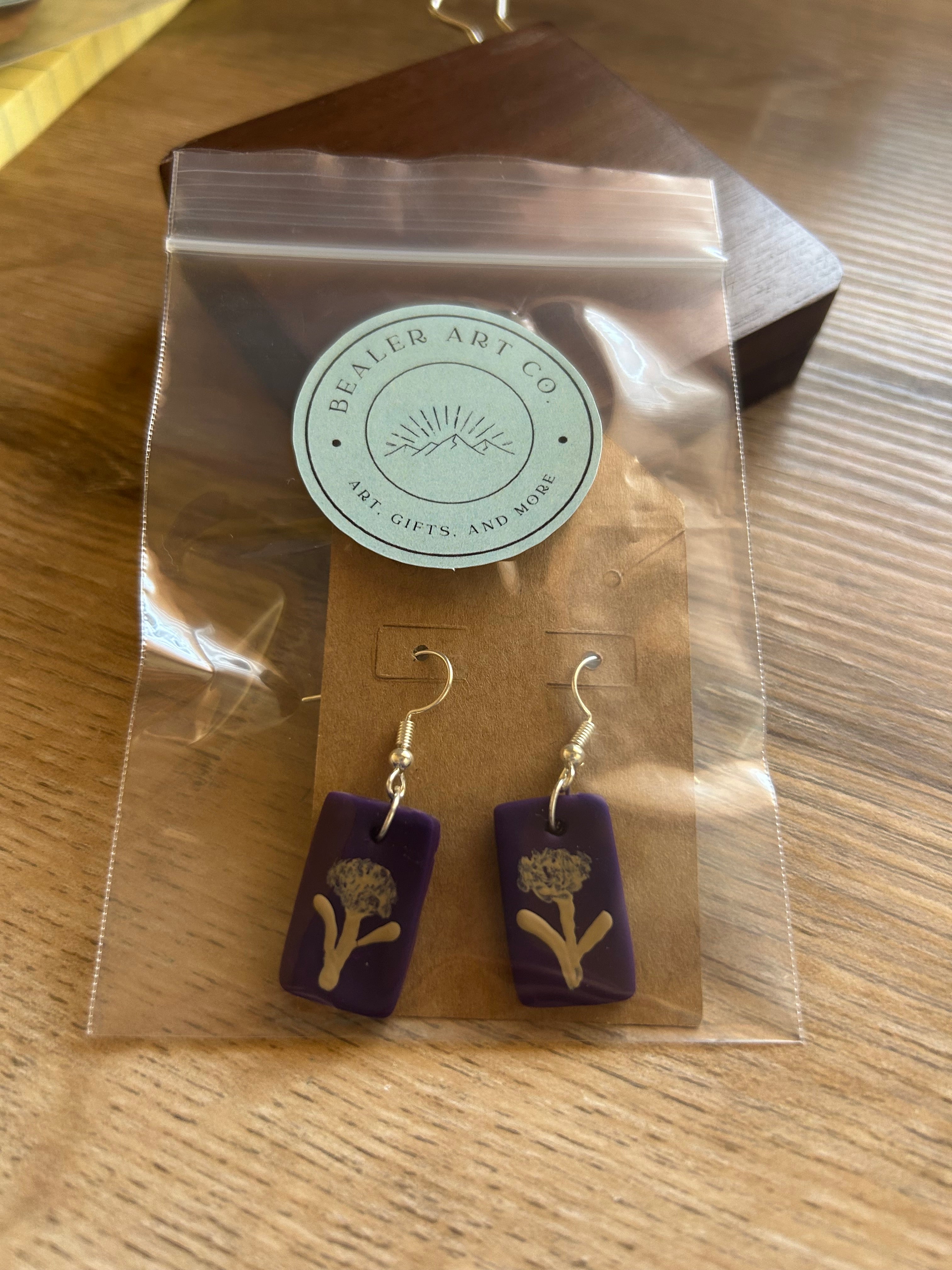Handcrafted Polymer Clay Botanical Dangle Earrings