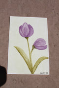 🌸 Original Purple Tulips Watercolor Painting – Hand-Painted Floral Art 🌸