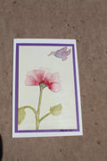 🌸 Original Watercolor Hummingbird & Flower Blank Notecard (4x6)