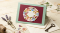 Elegant Watercolor Floral Wreath Card – Handmade Blank Greeting Card