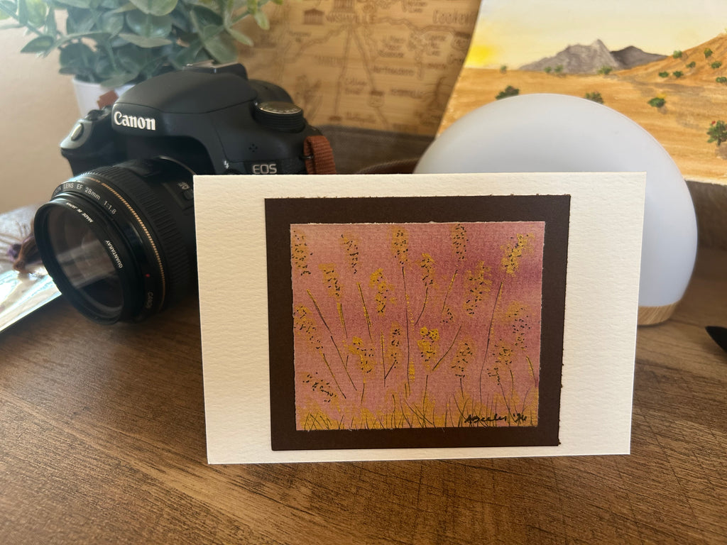 🌾 Original Mixed Media Meadow Greeting Card | Hand-Painted Art Note Card