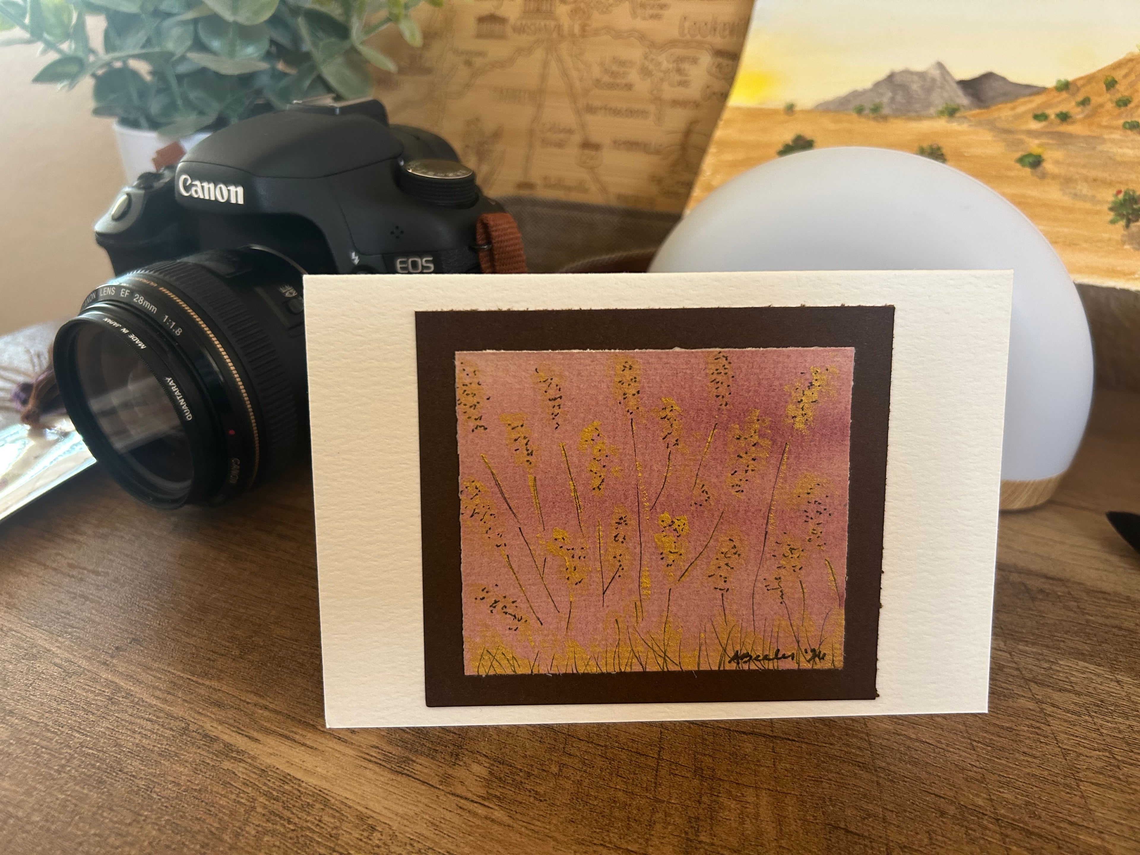 🌾 Original Mixed Media Meadow Greeting Card | Hand-Painted Art Note Card