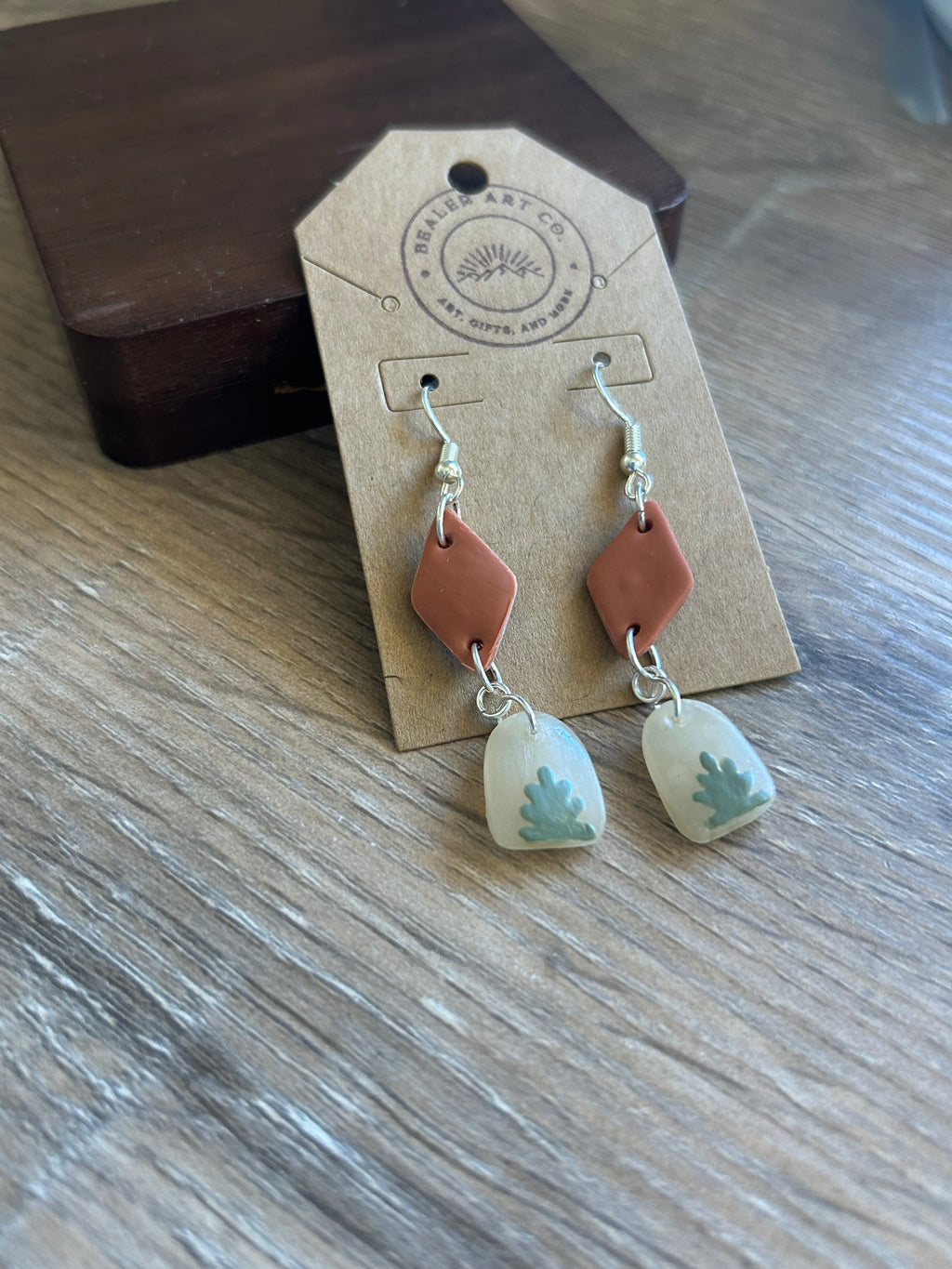 Handcrafted Polymer Clay Agave Dangle Earrings