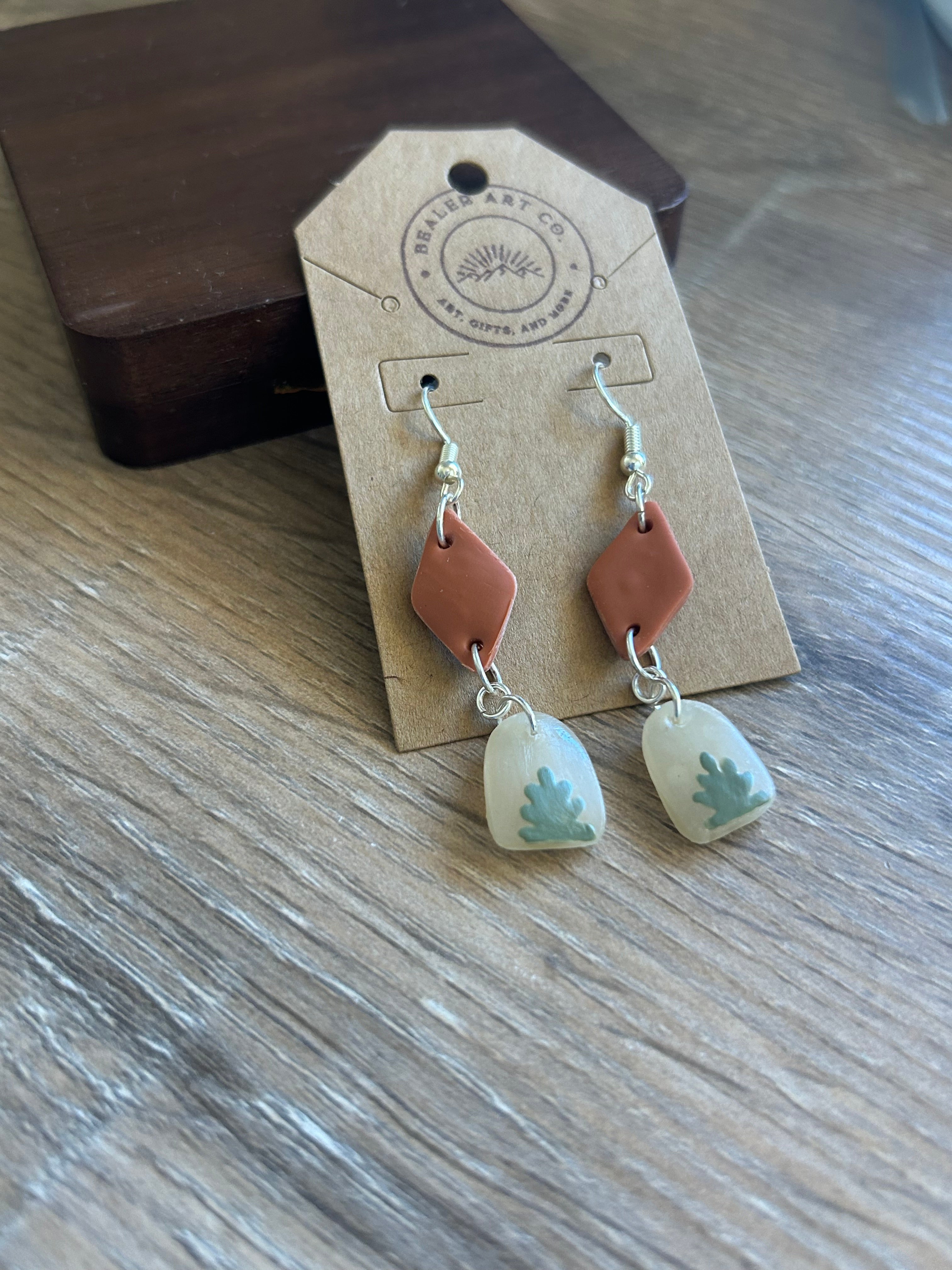 Handcrafted Polymer Clay Agave Dangle Earrings