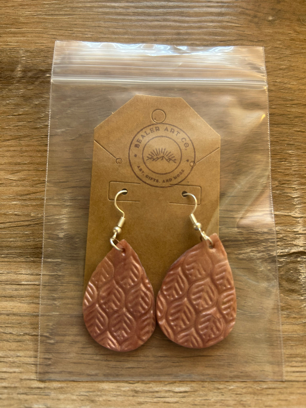 Rose Pink Botanical Teardrop Dangle Earrings