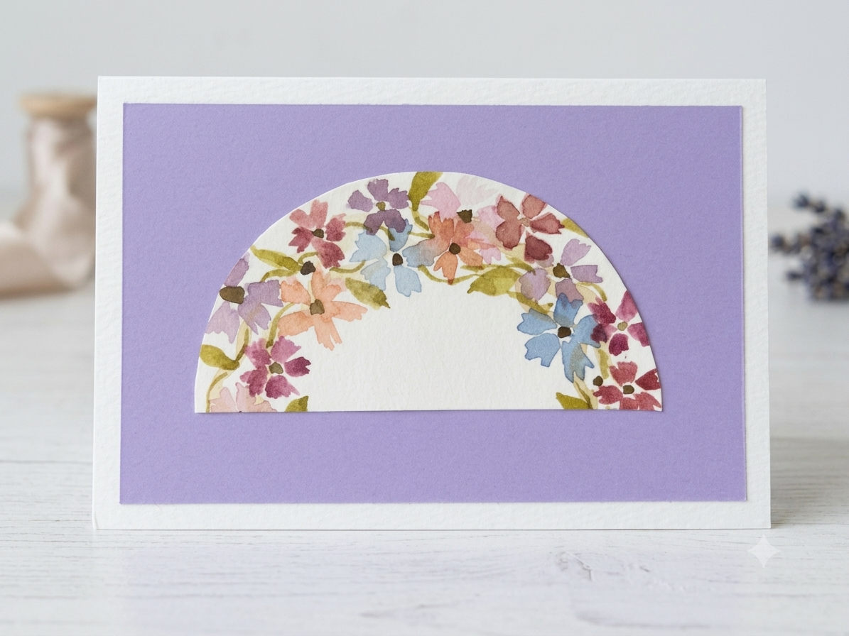 Handmade Floral Arch Watercolor Greeting Card