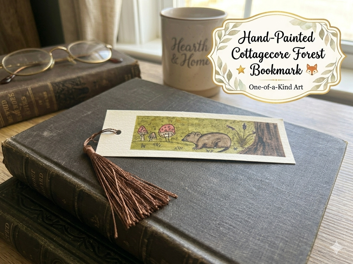 Hand-Painted Cottagecore Forest Bookmark