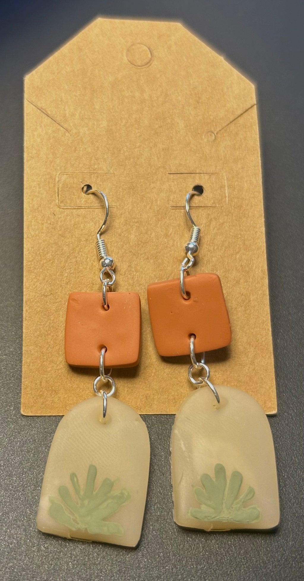 Elegant Boho Abstract Agave Dangle Earrings