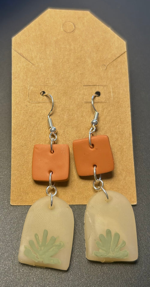Elegant Boho Abstract Agave Dangle Earrings