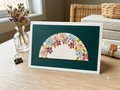 Handmade Forest Green Floral Arch Watercolor Greeting Card