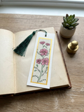 Handpainted Floral Line and Wash Watercolor Bookmark