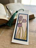 Hand-Painted Tulip Bookmark | Original Line & Wash Watercolor Artwork