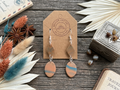 Marbled Terracotta and Turquoise Geometric Polymer Clay Dangle Earrings