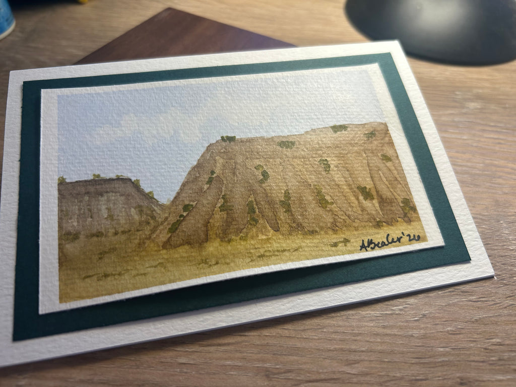 Original Watercolor Mesa Note Card – Hand-Painted 4x6 Blank Greeting Card