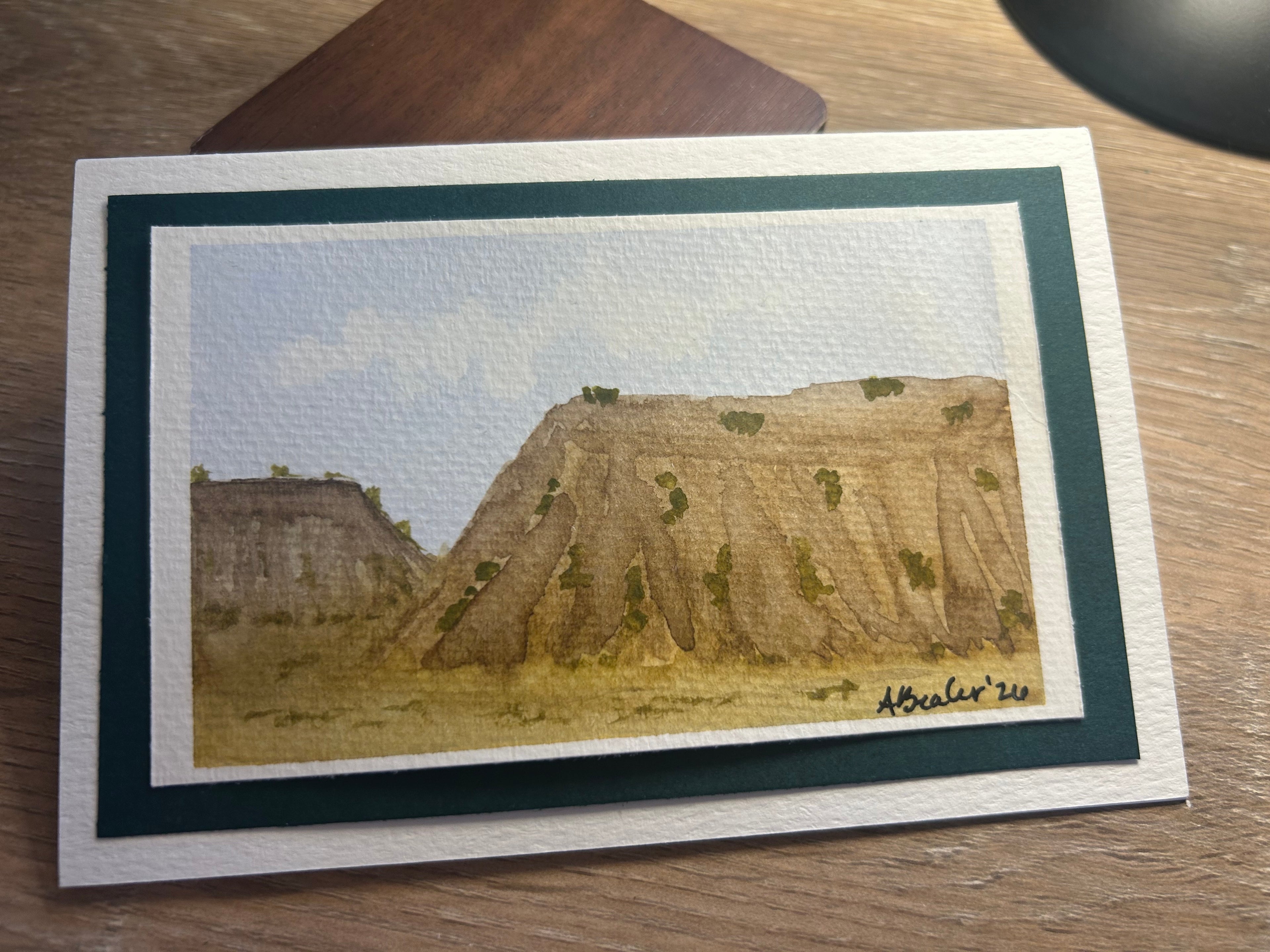 Original Watercolor Mesa Note Card – Hand-Painted 4x6 Blank Greeting Card