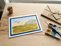 Mountain Solitude: Original Hand-Painted Watercolor Landscape Card