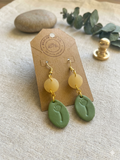 Handmade Olive Green Botanical Dangle Earrings