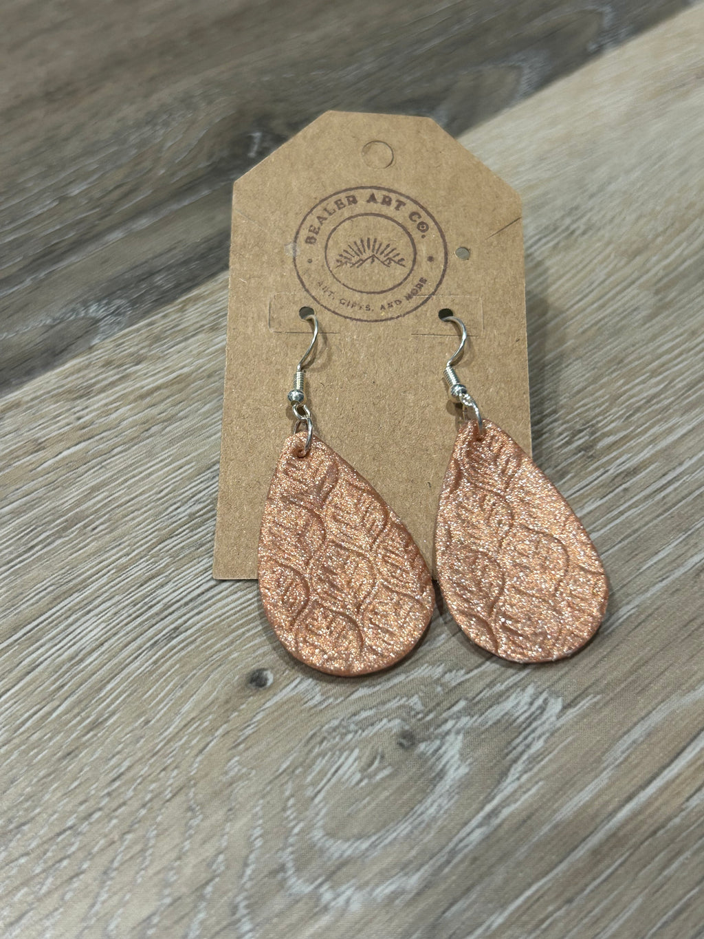 Shimmering Rose Botanical Teardrop  Earrings