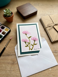 Hand-Painted Poppy Watercolor Note Card with Envelope & Stamp
