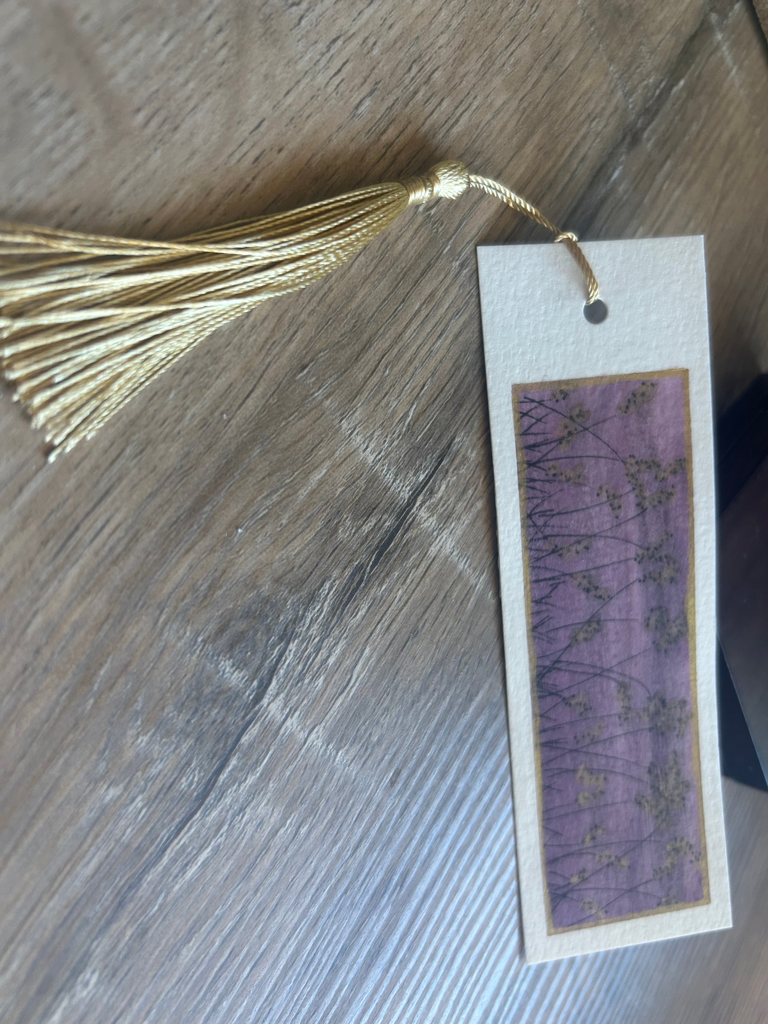 Original Handmade Watercolor Purple Wildflower Field Bookmark