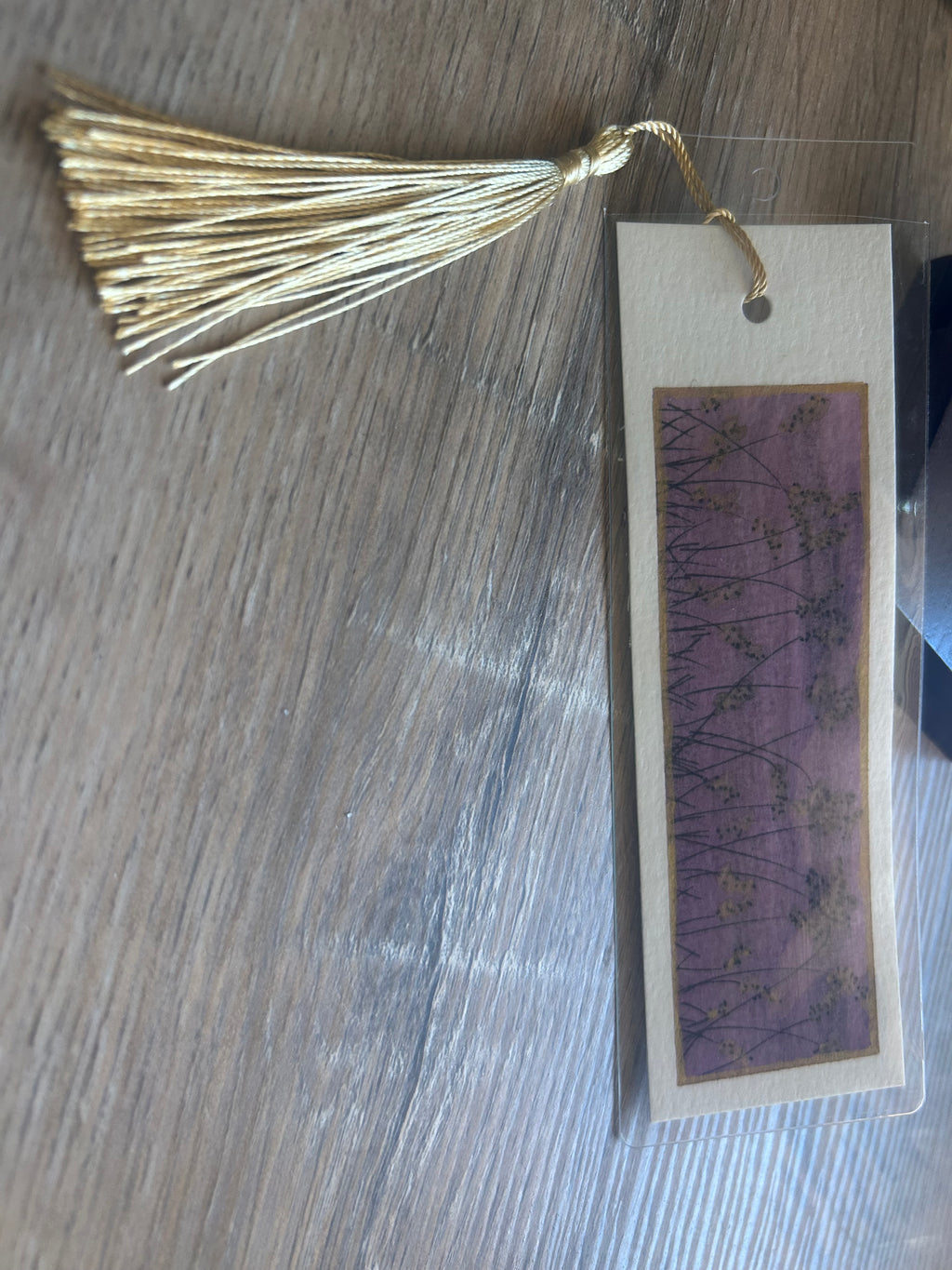 Original Handmade Watercolor Purple Wildflower Field Bookmark