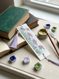 Hand-Painted Watercolor Purple Coneflower Bookmark with Lavender Tassel