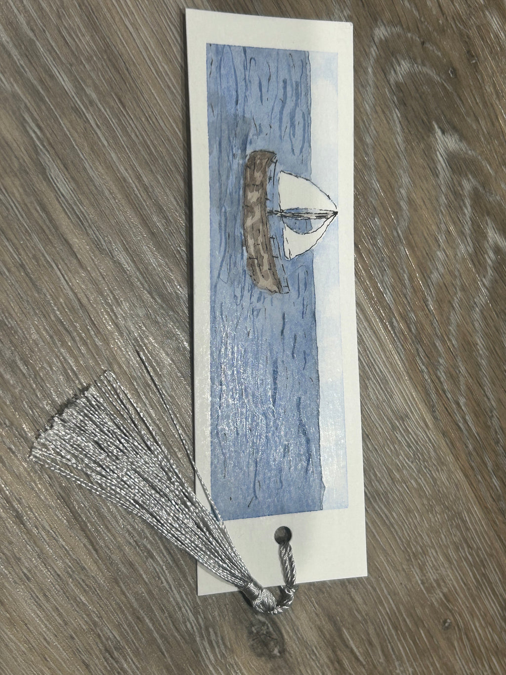 Hand-Painted Sailboat Watercolor Bookmark