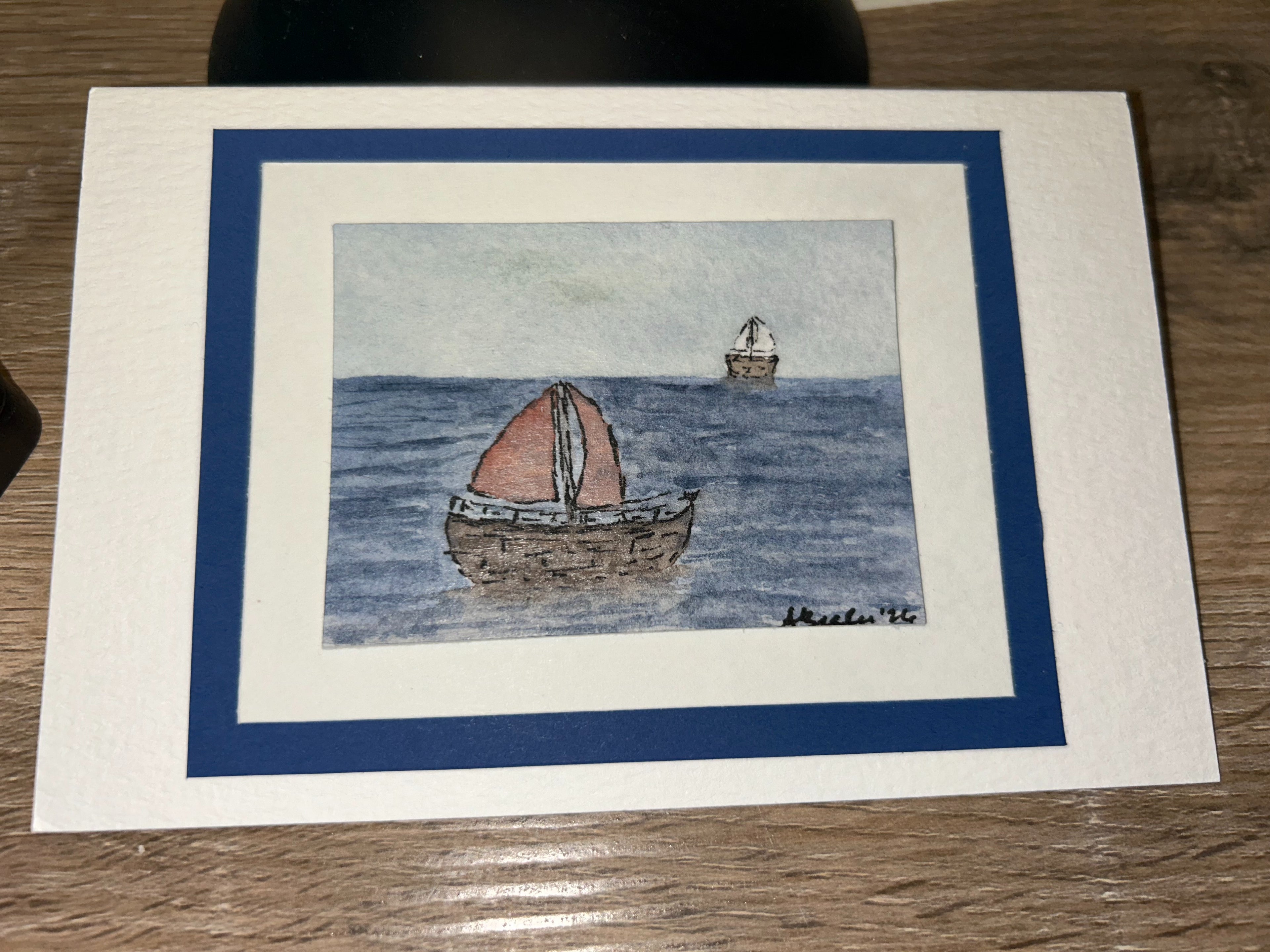 Hand-Painted Sailboat Greeting Card | Original Watercolor