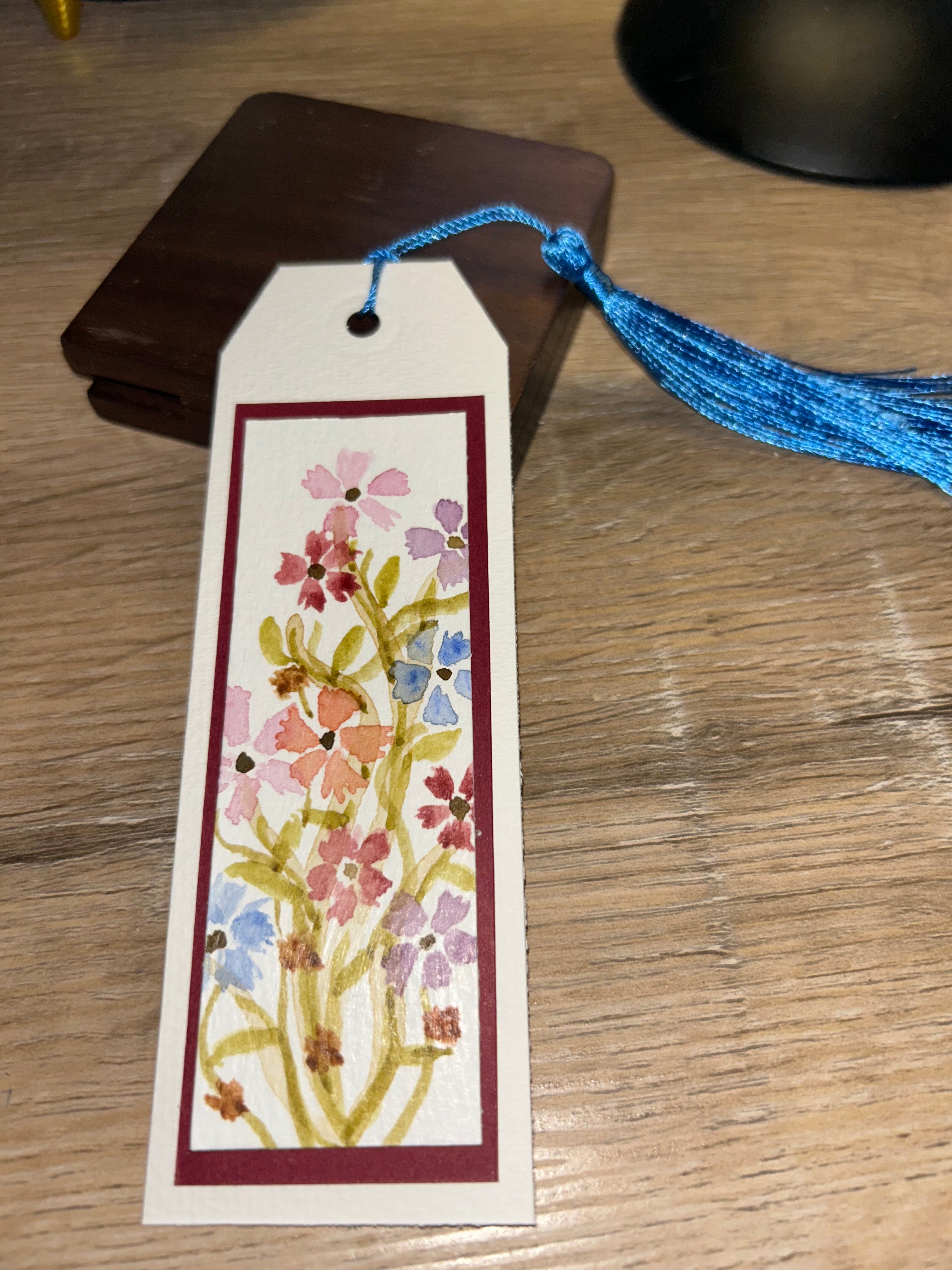 Hand-Painted Floral Bookmark | Original Watercolor Artwork