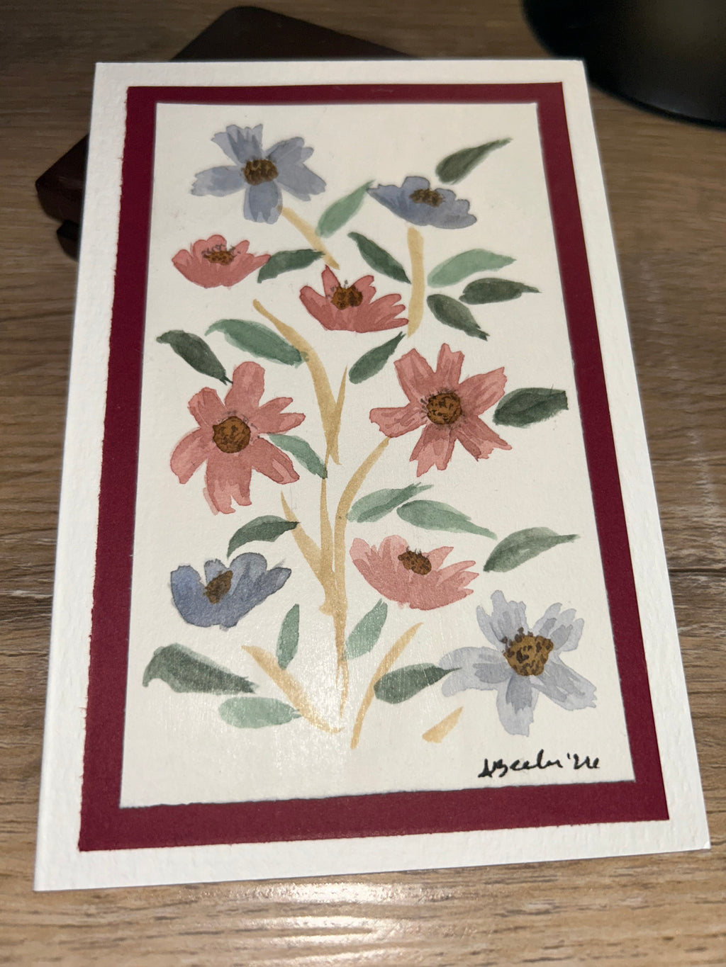 Hand-Painted Floral Watercolor Card | Blank Greeting Card